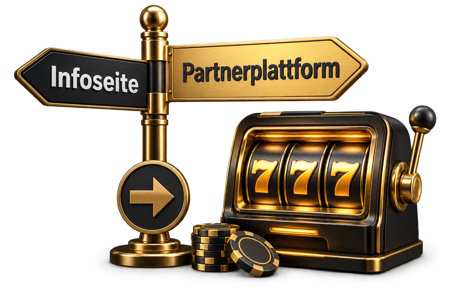 Premium signpost to the partner casino