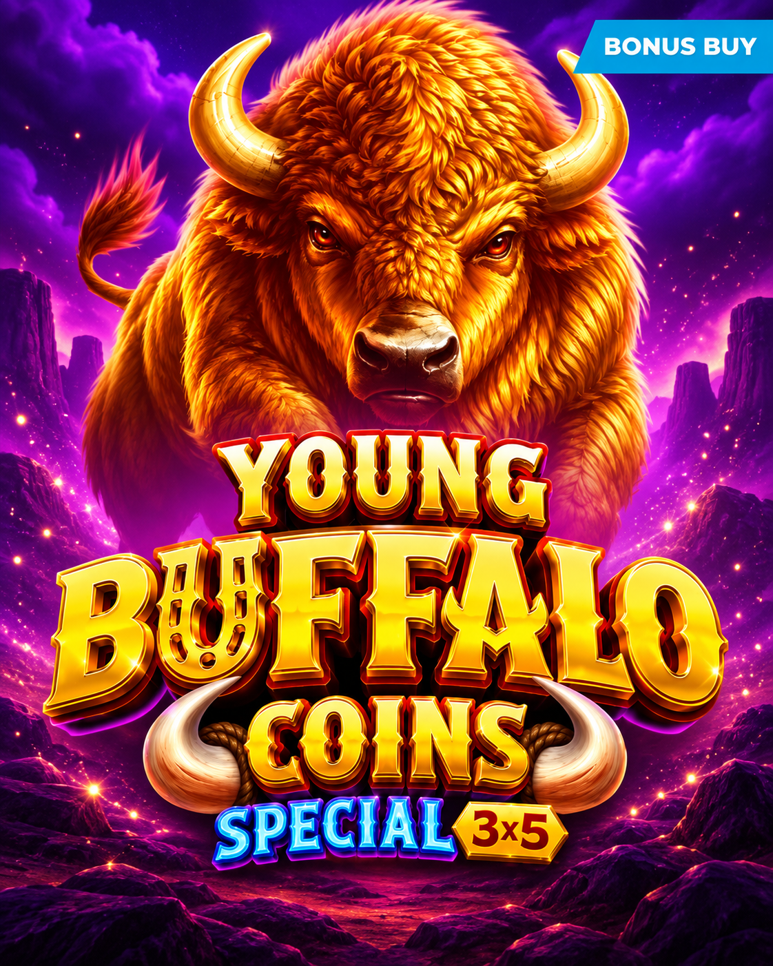 Young Buffalo Coins Slot Poster